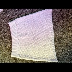 Cream Patterned Mini Skirt